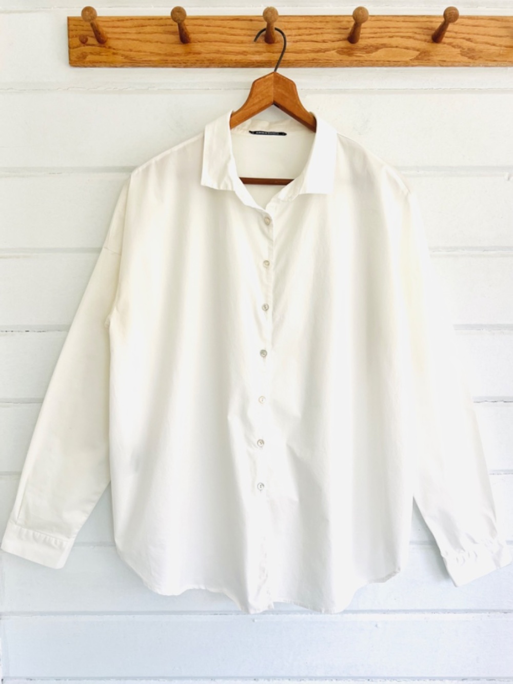 ALBUM  Di FAMIGLIA Oversized Off White Cotton Button Down Shirt Made in Italy- L